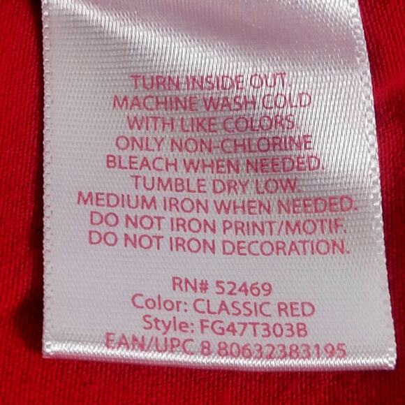 Faded Glory Red Long Sleeve Tee Girl's Size L - Picture 4 of 5